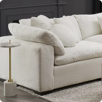 Magic Home 51 in. Swivel Accent Barrel Sofa Linen Fabric Lounge