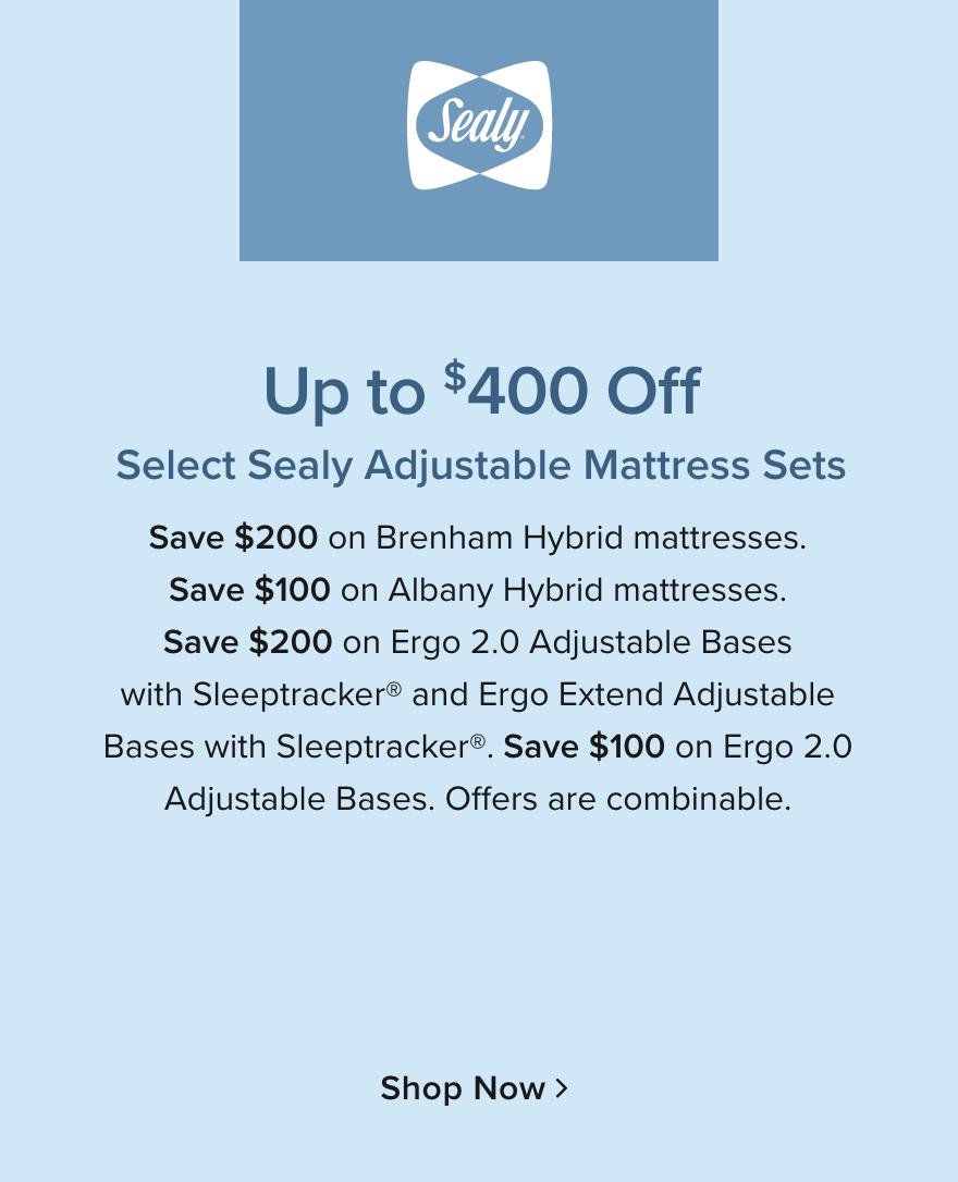up to $400 Off Sealy Adjustable Mattress Sets - Shop Now