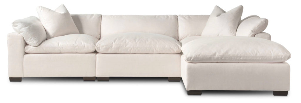 Plush 3-Piece Sectional and Ottoman Set