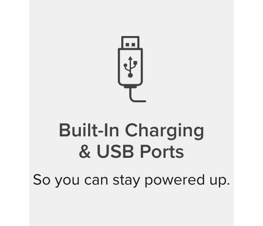 Built-In Charging & USB Ports