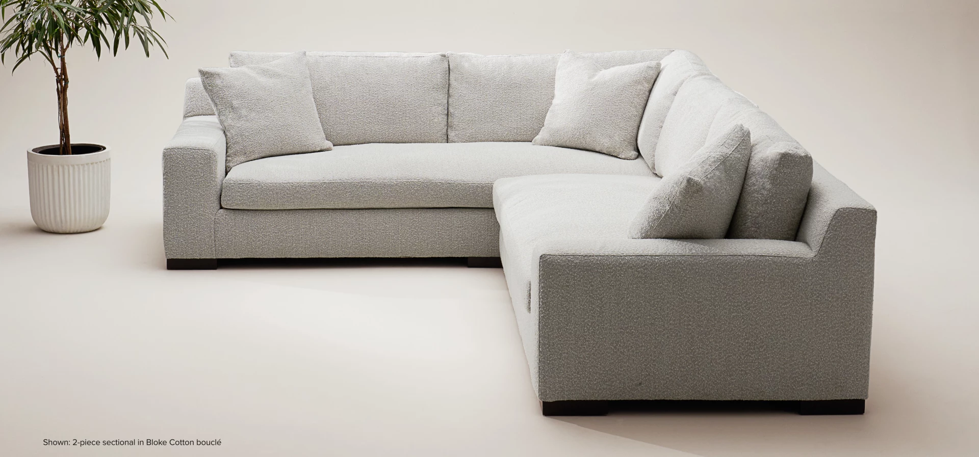 Ethan 2-piece sectional in bloke cotton boucle